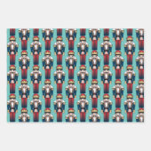 3 Soldier Notenkraker Kerstmis Personaliseer Naam Inpakpapier Vel (Voorkant 3)