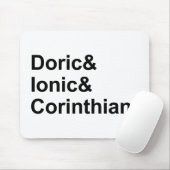 3 Soorten Griekse kolommen | Doric Ionic Corinthia Muismat (Met muis)