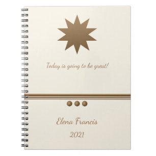 3 Sphere Brushed Gold en Cream Professional Notitieboek