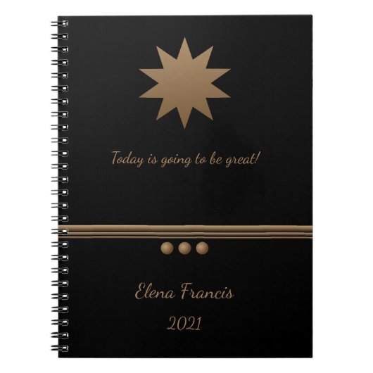 3 Sphere Gold Black Professional Notitieboek (Voorkant)