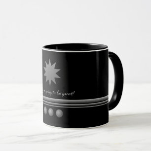 3 sphere Silver Text Black Professional Mok
