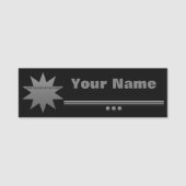 3 sphere Silver Text Black Professional Naamplaatje (Voorkant)