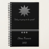 3 Sphere Silver Text Black Professional Planner (Voorkant)