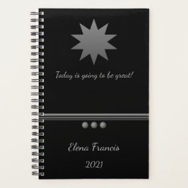 3 Sphere Silver Text Black Professional Planner