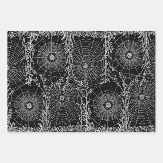 3 Spider Web Roos Halloween Collage Ephemera Blad Inpakpapier Vel (Voorkant 3)