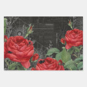 3 Spider Web Roos Halloween Collage Ephemera Blad Inpakpapier Vel (Voorkant)