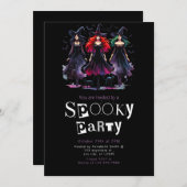 3 spookachtige heksen moderne minimalistische Hall Kaart (Voorkant / Achterkant)