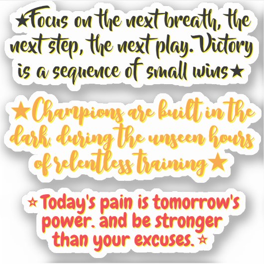 3 Sports Quotes for Athletes | Inspirational Sticker (Voorkant)
