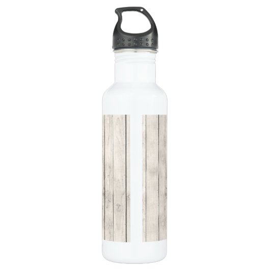 3 Square Photo Light Wood Grey Monogram Waterfles (Achterkant)
