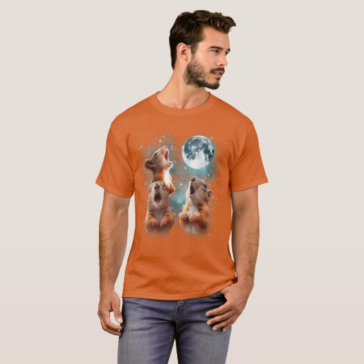 3 Squirrel Moon Howling Squirrel Head Funny for Me T-shirt (Voorkant volledig)