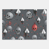3 st. Creepy Christmas Skull inpakpapier Vel (Voorkant)