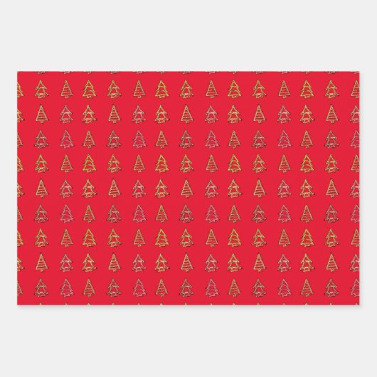 3 st. Eclectische boom inpakpapier (Voorkant)