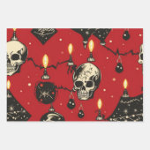3 st. Feestelijke schedel wrapping sheet set Inpakpapier Vel (Voorkant)