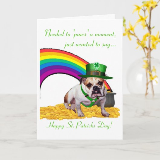 3. St. Patricks van de buldog de Kaart van de Dag (Gele Bloem)