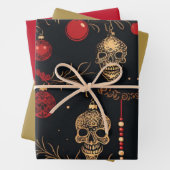 3 st. Pc. Schedel Ornament inpakpapier (In situ)