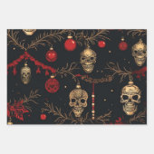 3 st. Pc. Schedel Ornament inpakpapier Vel (Voorkant)