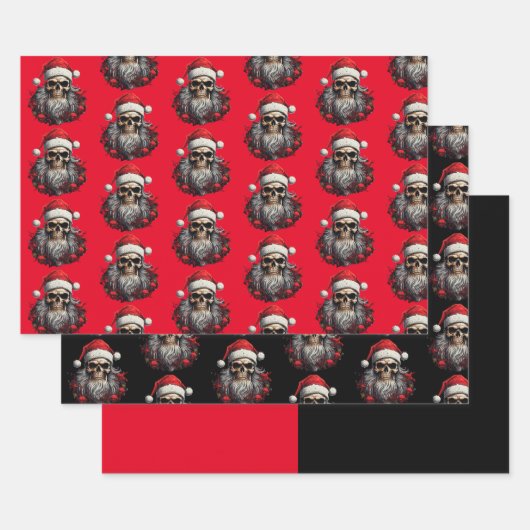 3 st Santa schedel inpakvellen Inpakpapier Vel (Set)