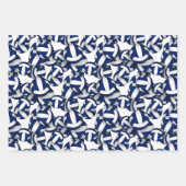 3 st volleybal patronen coördinerend blauw wit inpakpapier vel (Voorkant)