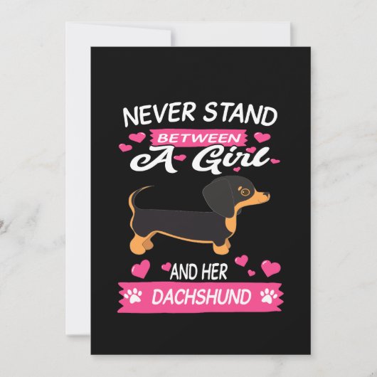 3 Sta nooit tussen een meisje en haar dachshund Kaart (Voorkant)