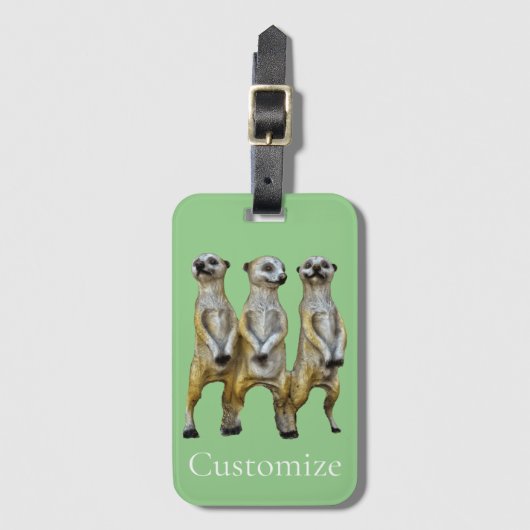 3 Staande Meerkats Thunder_Cove Bagagelabel (Voorkant (verticaal))