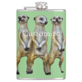 3 Staande Meerkats Thunder_Cove Heupfles (Voorkant)