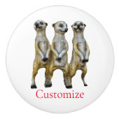 3 Staande Meerkats Thunder_Cove Keramische Knop (Voorkant)