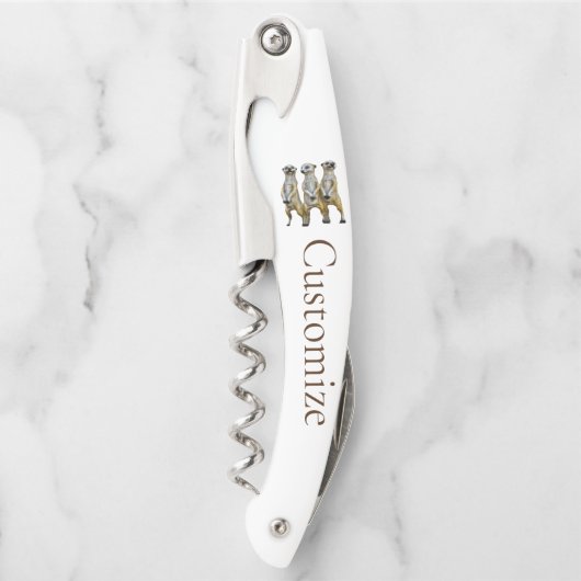 3 Staande Meerkats Thunder_Cove Kurkentrekker (Voorkant)