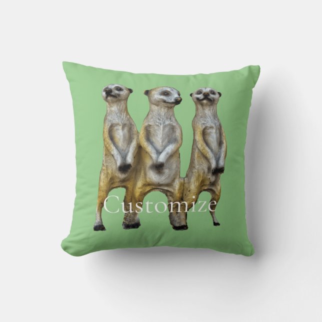 3 Staande Meerkats Thunder_Cove Kussen (Voorkant)