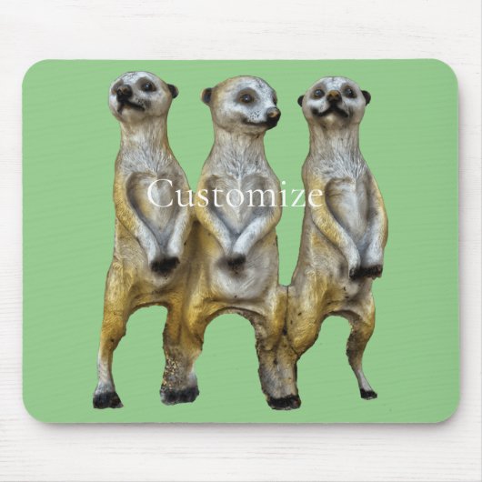 3 Staande Meerkats Thunder_Cove Muismat (Voorkant)