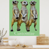 3 Staande Meerkats Thunder_Cove Poster (Keuken)