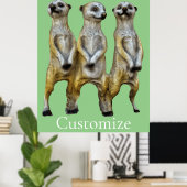 3 Staande Meerkats Thunder_Cove Poster (Thuiskantoor)