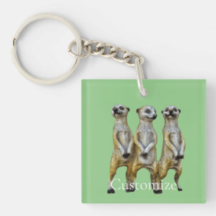 3 Staande Meerkats Thunder_Cove Sleutelhanger