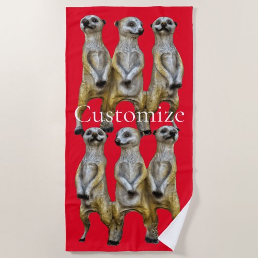 3 Staande Meerkats Thunder_Cove Strandlaken (Voorkant)