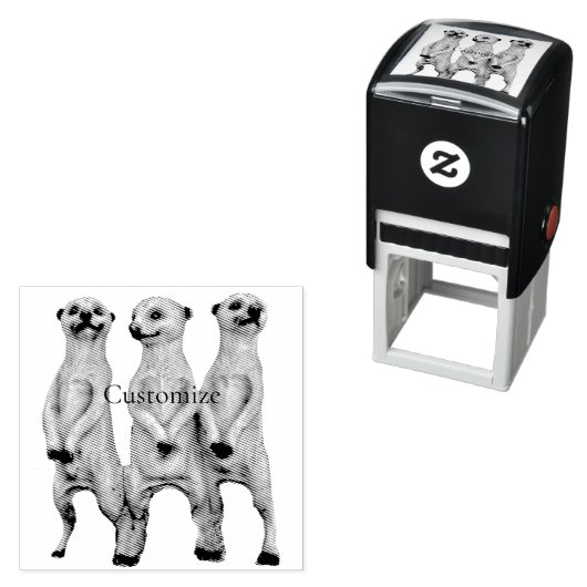 3 Staande Meerkats Thunder_Cove Zelfinktende Stempel (In situ)