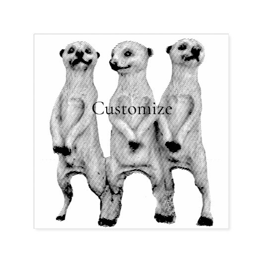 3 Staande Meerkats Thunder_Cove Zelfinktende Stempel (Design)