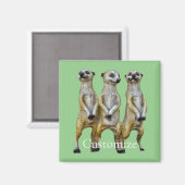3 Staande Meerkatten Thunder_Cove Magneet (Voorkant / Achterkant)