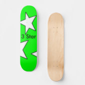 3 Star Design Green Skatboard Persoonlijk Skateboard (Voorkant)