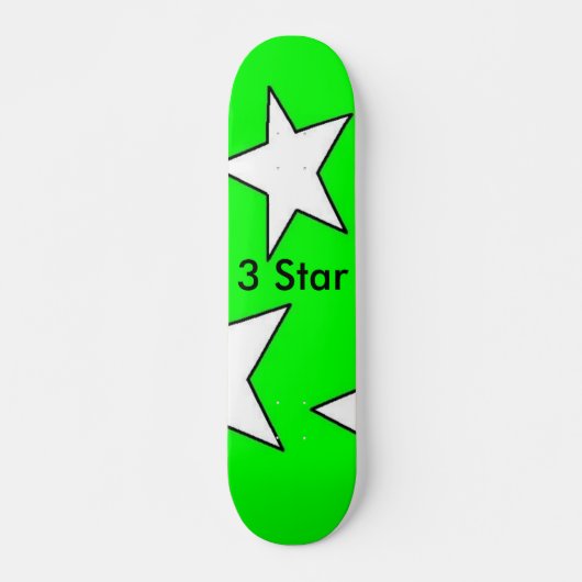 3 Star Design Green Skatboard Persoonlijk Skateboard (Voorkant)