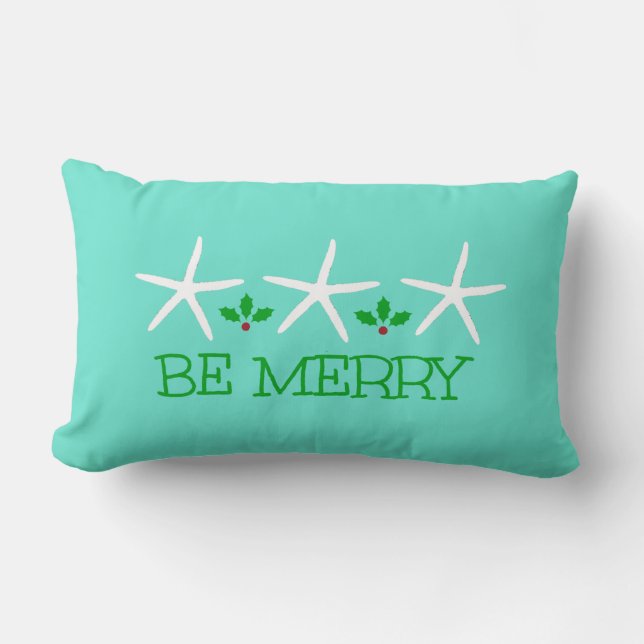 3 Starfish Be Merry Kerstmis Pillow Kussen (Voorkant)