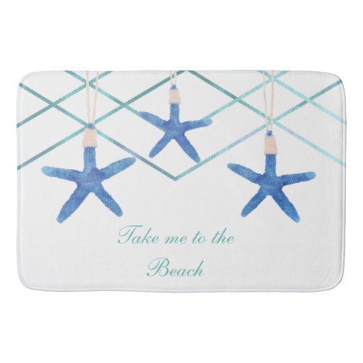 3 Starfish & Modern Lines Elegant Beach Aangepast Badmat (Voorkant)