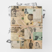 3 Steampunk Collage Ephemera Sheets Inpakpapier Vel (In situ)