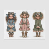 3 Steampunk Girl Dolls, DT4L Decoupage Tissuepapier (Voorkant)