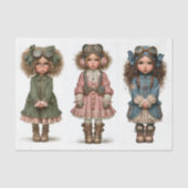 3 Steampunk Girl Dolls,  DT4R Decoupage Tissuepapier (Voorkant)