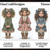 3 Steampunk Meisjespoppen, Vintage DT4R Decoupage