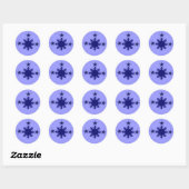 3 sterren & een zon blauw ronde sticker (Vel)