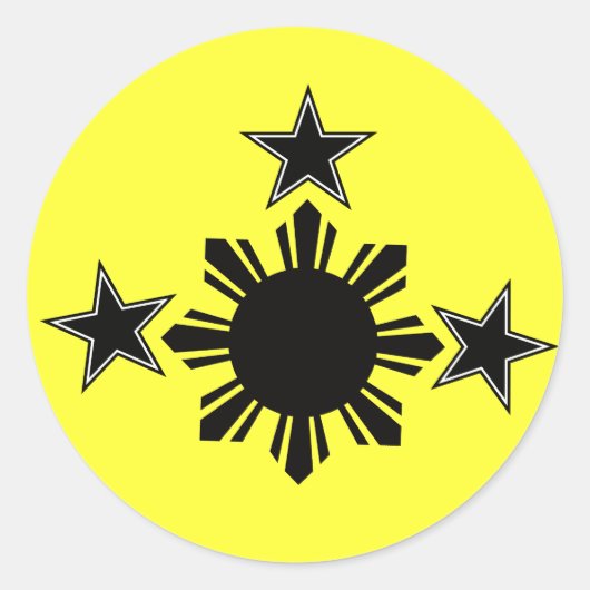 3 sterren en een zon ronde sticker (Voorkant)