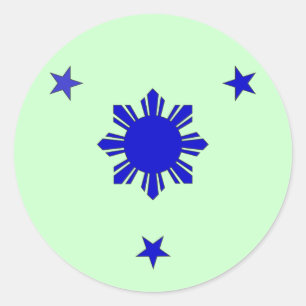 3 sterren en een zon ronde sticker