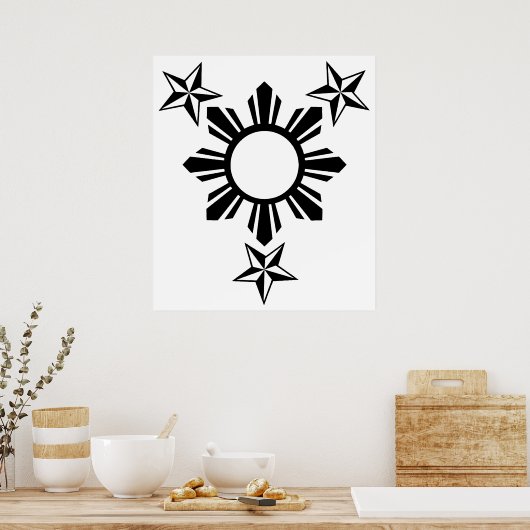 3 sterren en zon poster (Keuken)