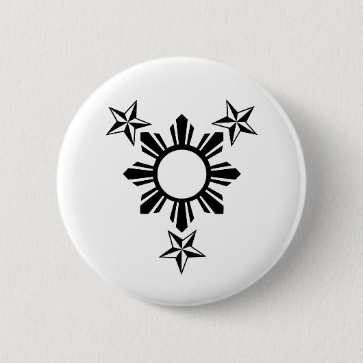 3 sterren en zon ronde button 5,7 cm (Voorkant)