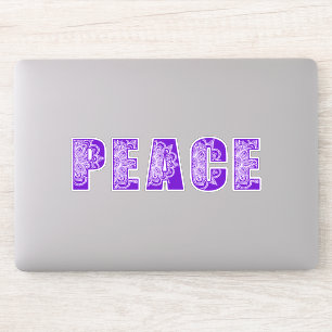 3 sticker Mandala Flower Peace Typografie